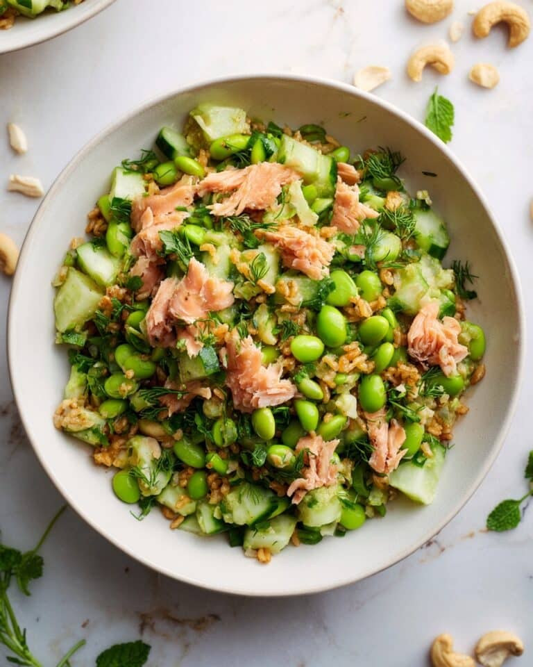 Crispy Rice Salad with Honey-Soy Salmon, Edamame, and Cashews Recipe