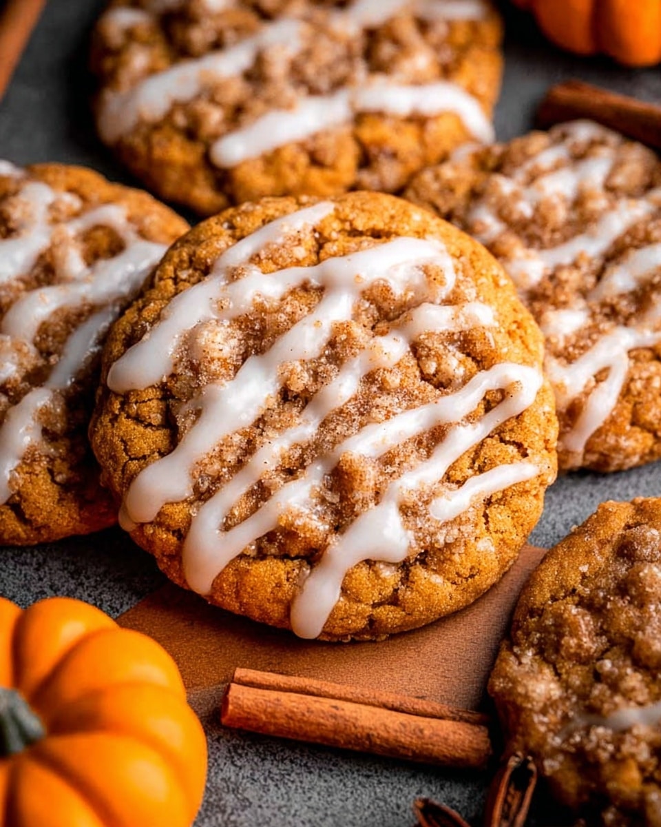 Pumpkin Coffee Cake Cookies with Streusel and Vanilla Glaze Recipe - Recipe Image