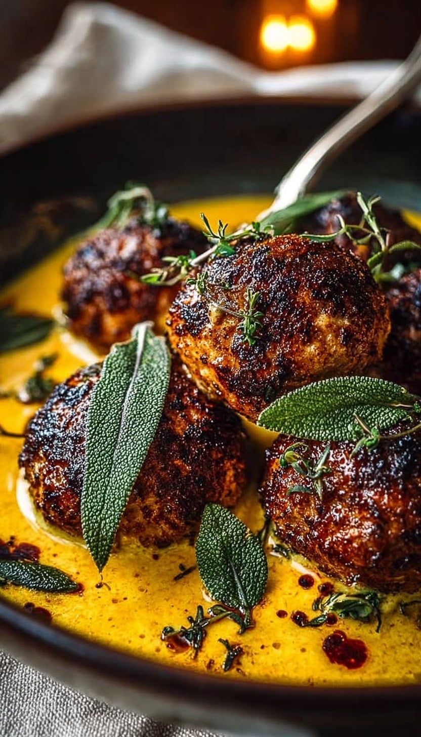 Turkey Meatballs with Pumpkin Sage Sauce Recipe - Recipe Image