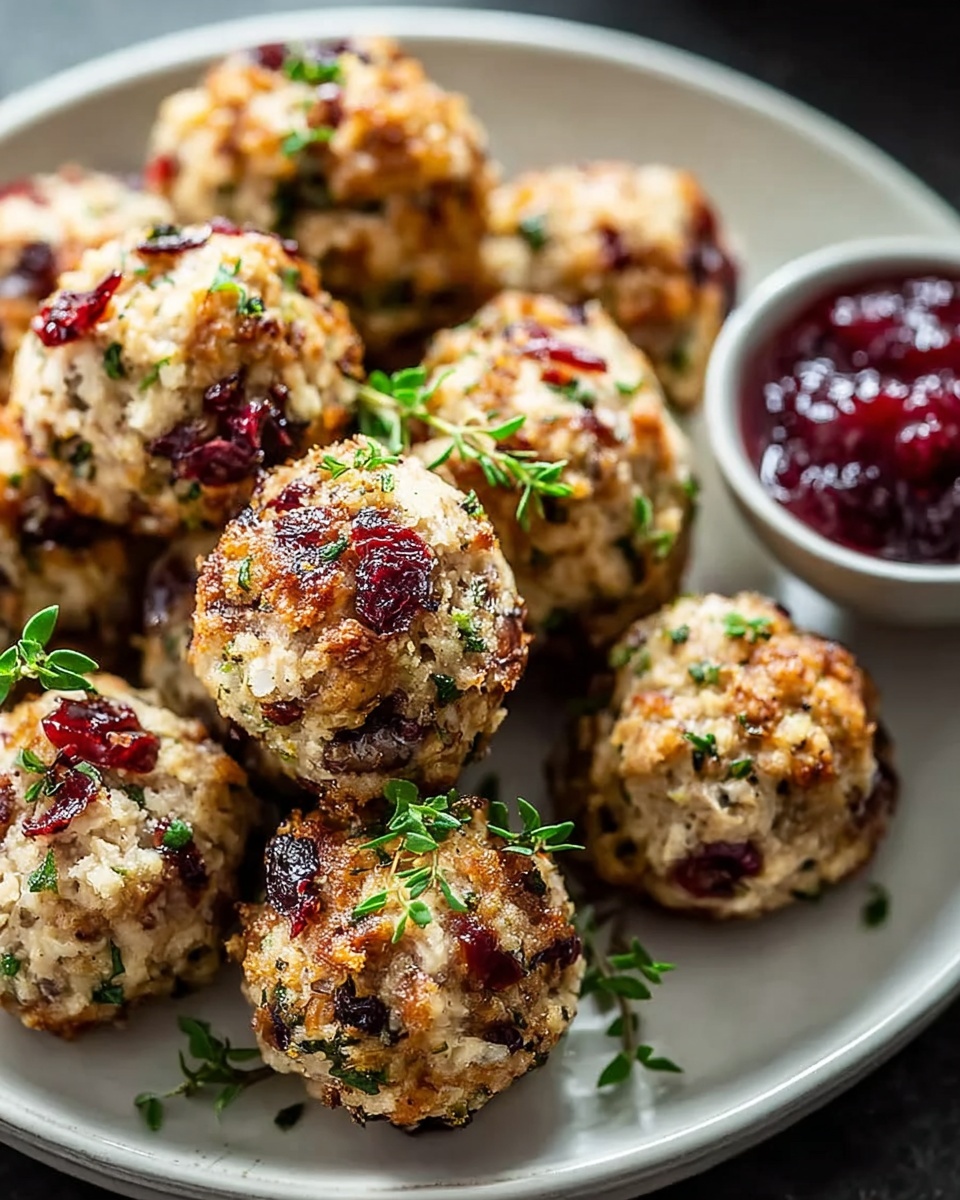 Irresistible Cranberry Turkey Stuffing Balls – A Festive Holiday Favorite Recipe - Recipe Image