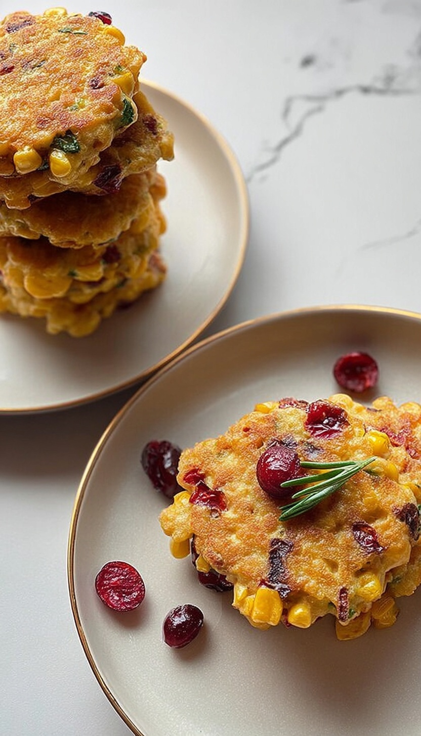 Cranberry & Rosemary Corn Fritters Recipe - Recipe Image