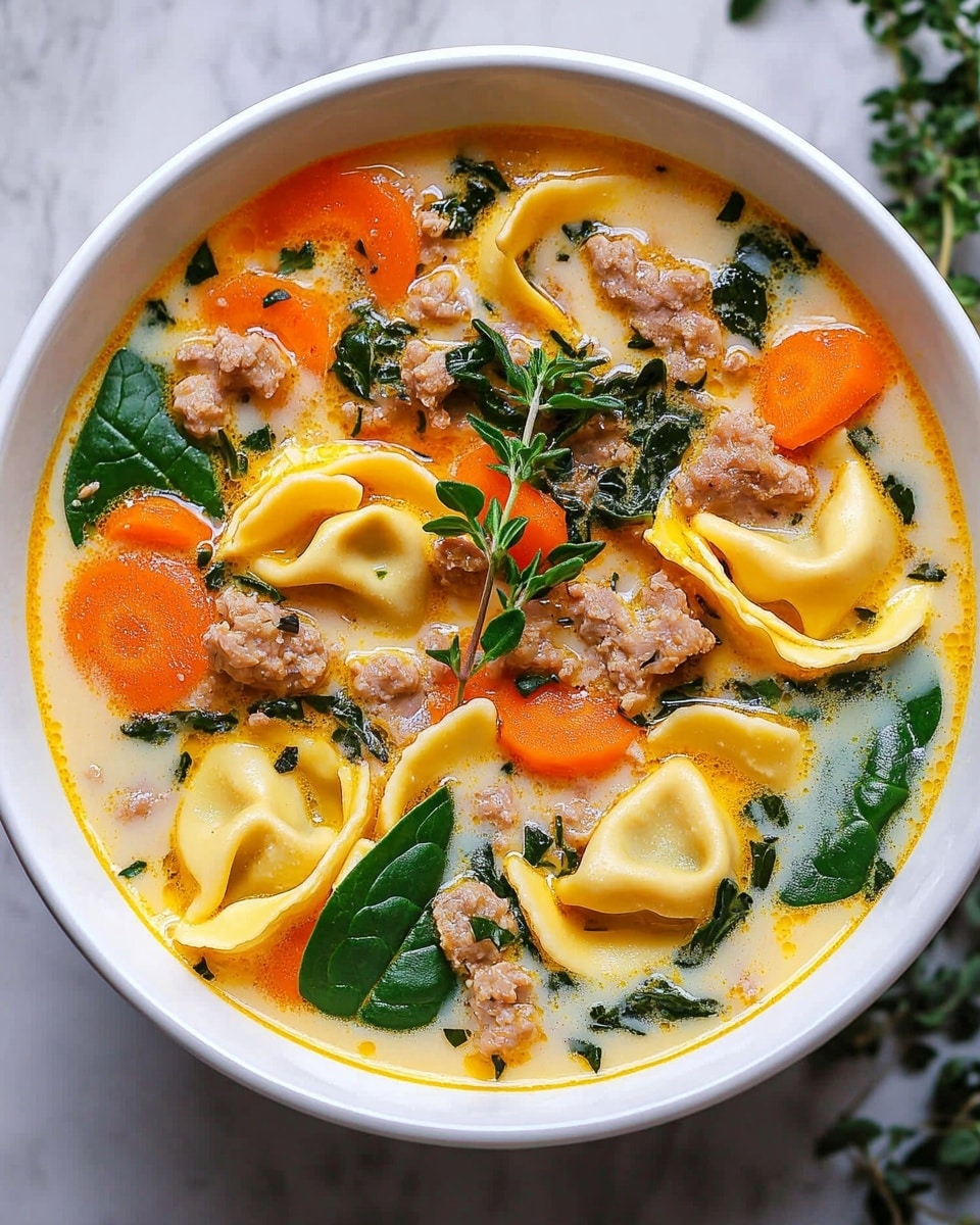 Creamy Sausage Tortellini Soup Recipe - Recipe Image