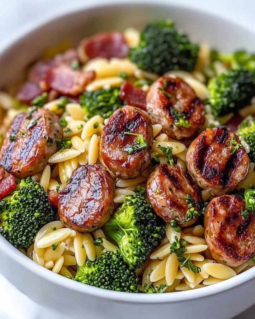 Chicken Sausage Broccoli Orzo Pasta Recipe