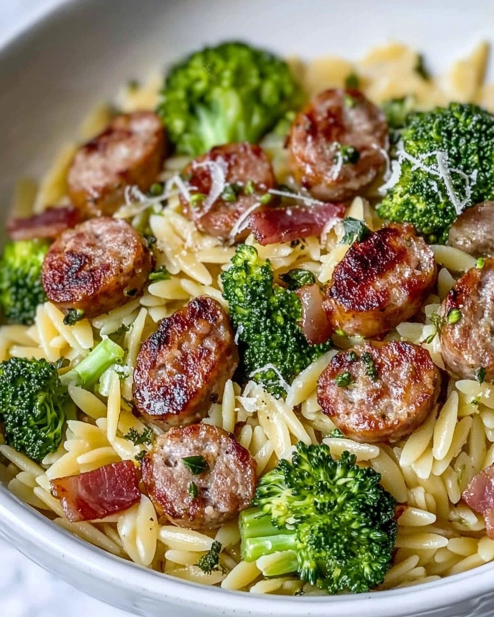 Chicken Sausage Broccoli Orzo Pasta Recipe - Recipe Image