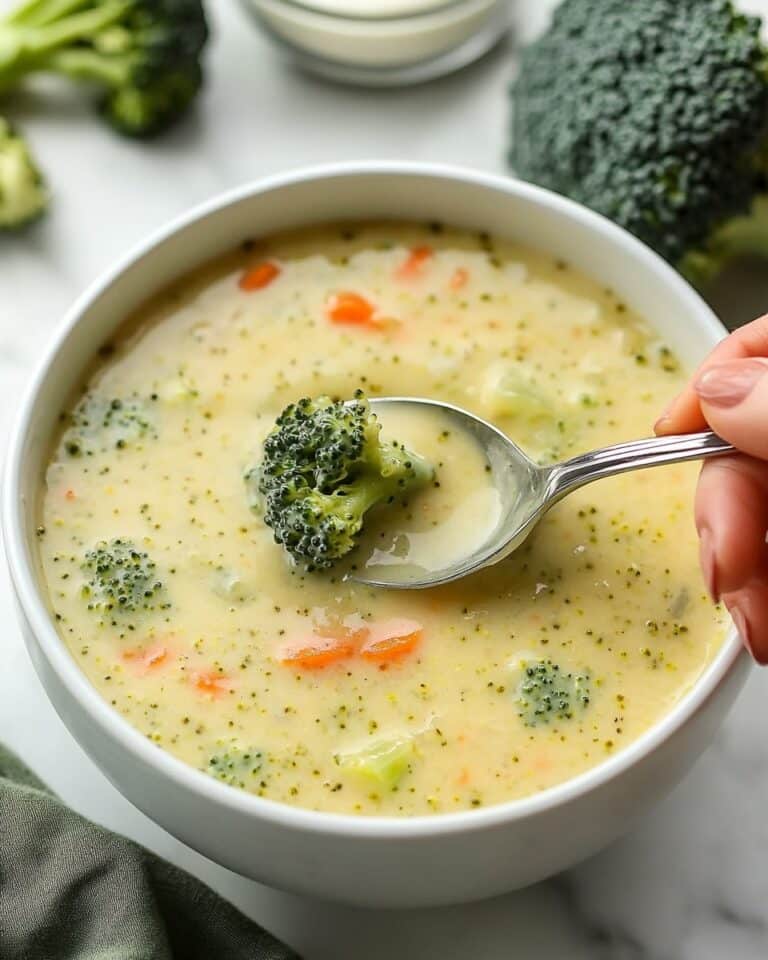 High Protein Broccoli Cheddar Soup Recipe
