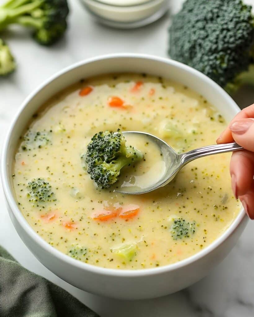 High Protein Broccoli Cheddar Soup Recipe