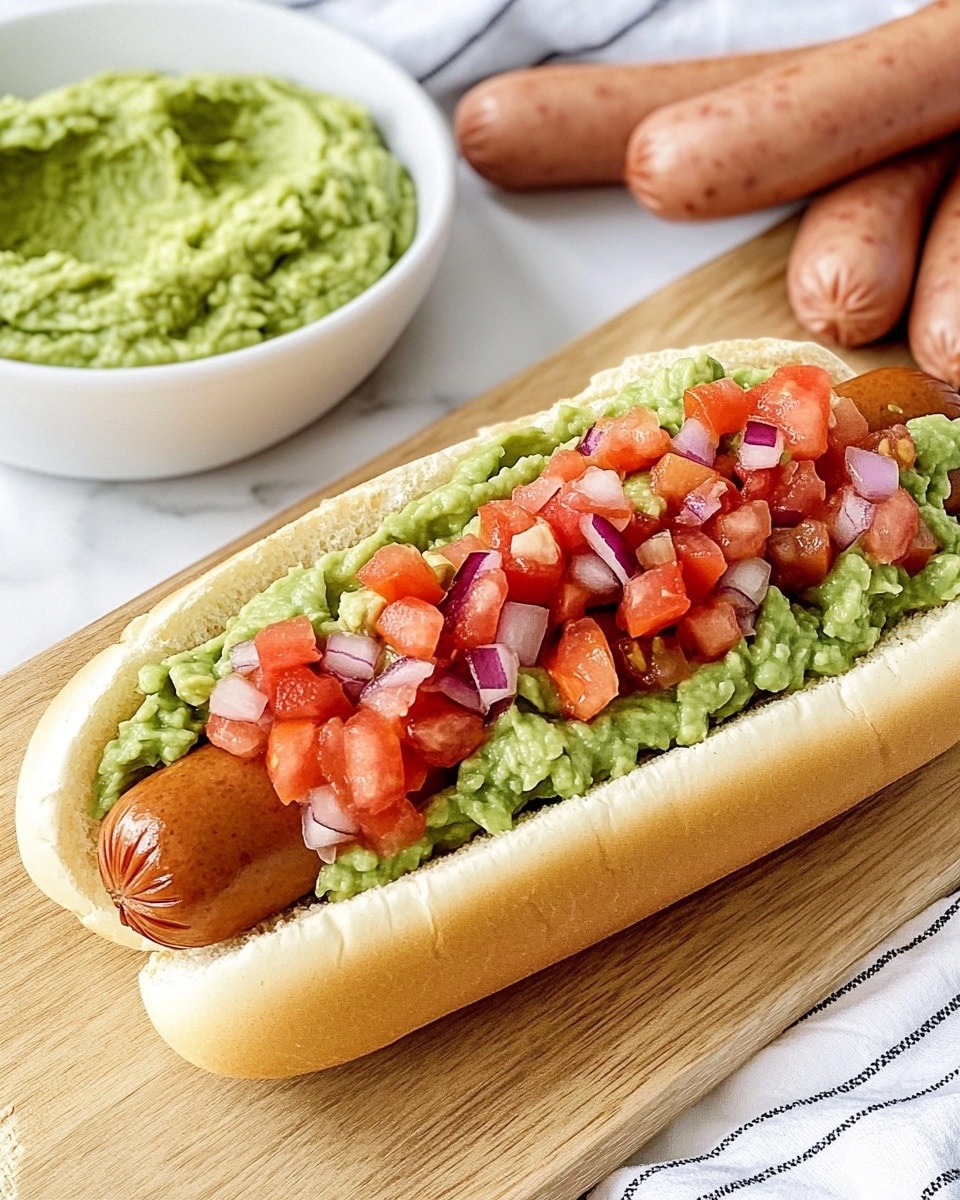 Completo Italiano: Gourmet Sausage Hot Dogs with Avocado, Tomato, and Mayonnaise Recipe - Recipe Image