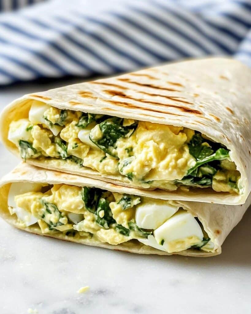 Chopped Egg Salad Wraps with Avocado and Spinach Recipe