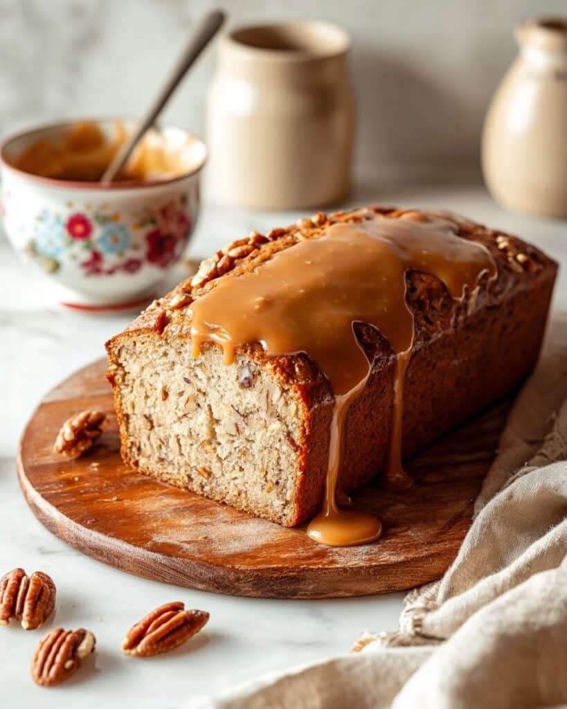Rich Brown Butter Pumpkin Bread with a Salted Maple Glaze Recipe