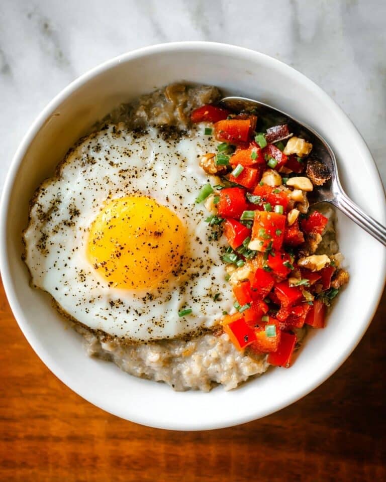 Savory Oatmeal with Cheddar and Fried Egg Recipe
