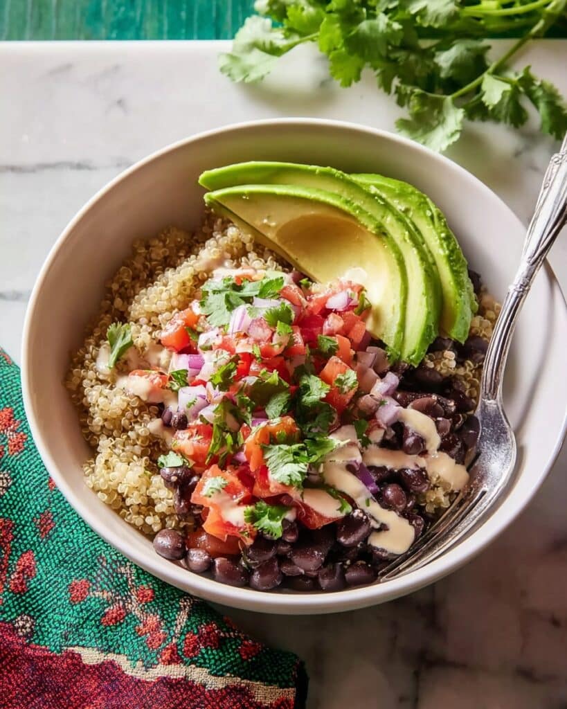 Quinoa Black Bean Burrito Bowls Recipe