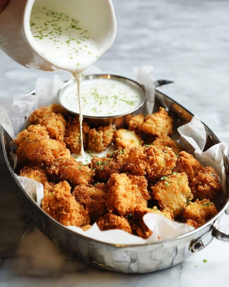 Crispy Cauliflower Bites with Homemade Herbed Buttermilk Ranch Dressing Recipe
