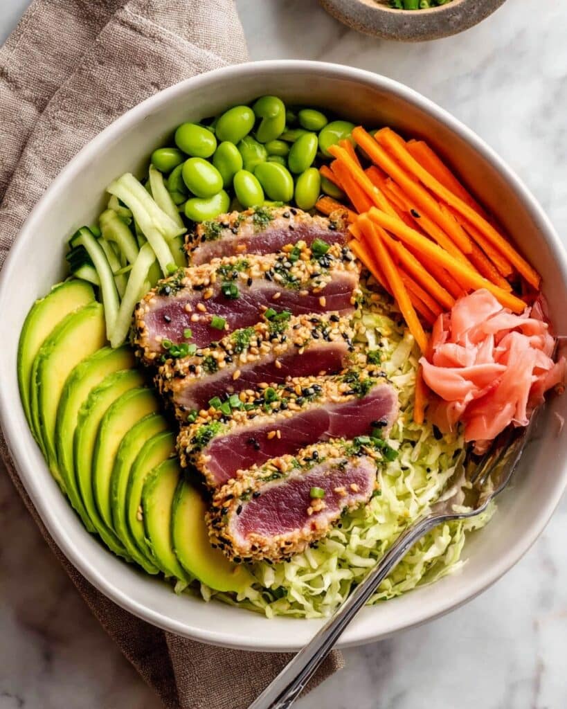 Sushi Salad with Wasabi Ahi Tuna Recipe
