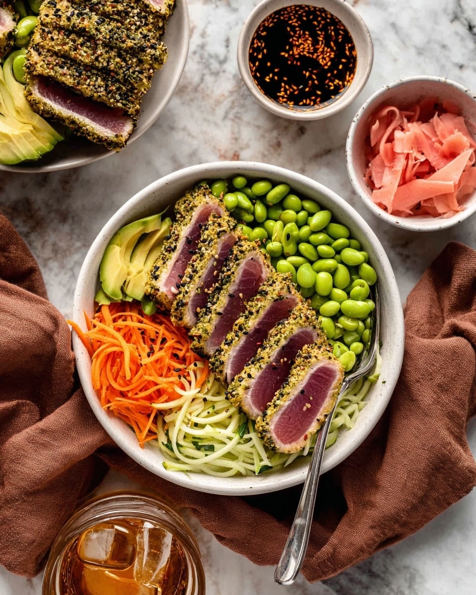 Sushi Salad with Wasabi Ahi Tuna Recipe - Recipe Image
