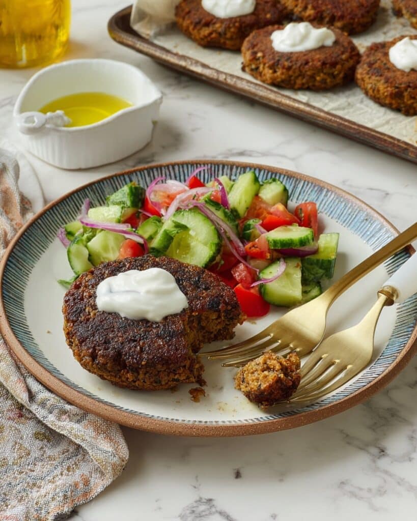 Lentil Burgers with Lemon Yogurt Dip Recipe