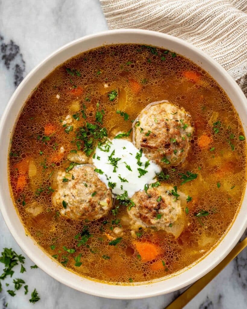 Romanian Meatball Soup (Ciorba de Perisoare) Recipe