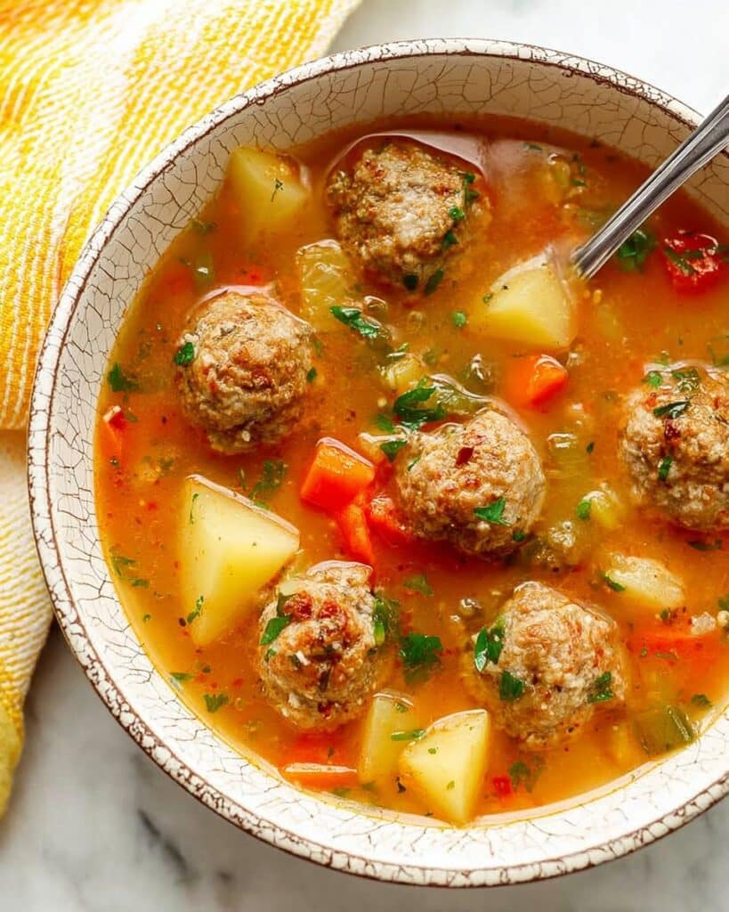 Albondigas Soup with Mexican Meatballs and Vegetables Recipe