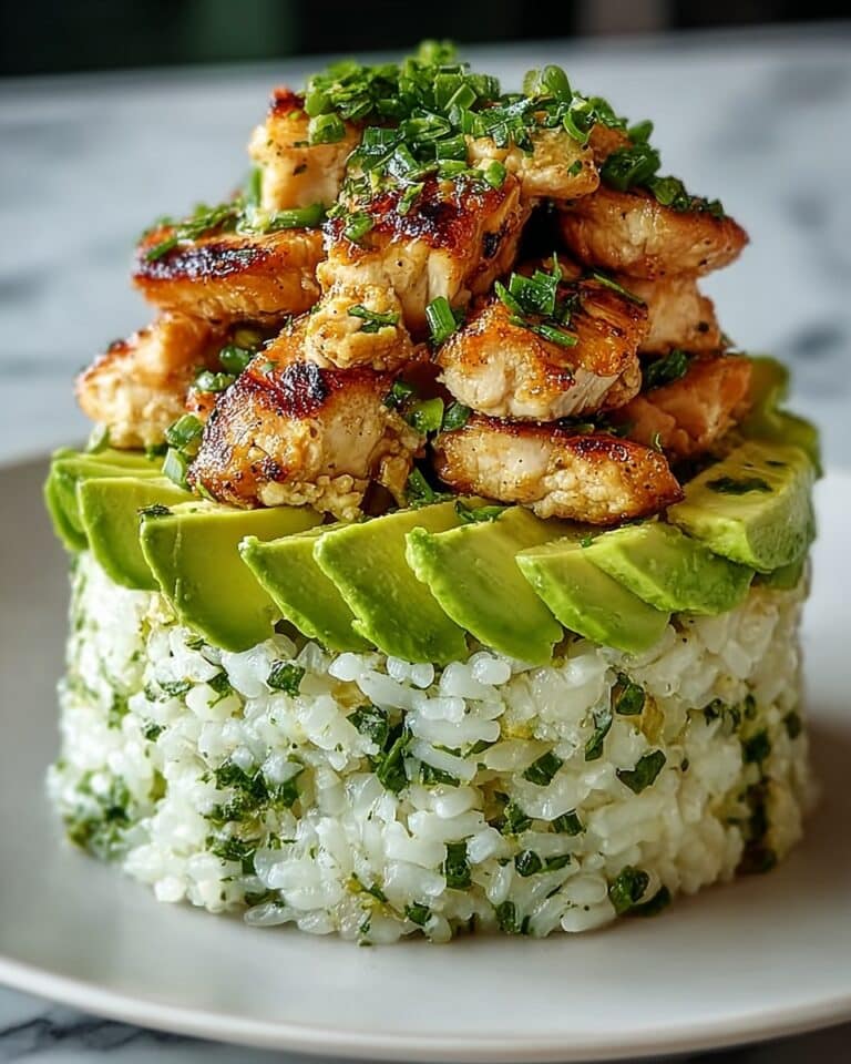 Honey Lime Chicken & Avocado Rice Stack Recipe
