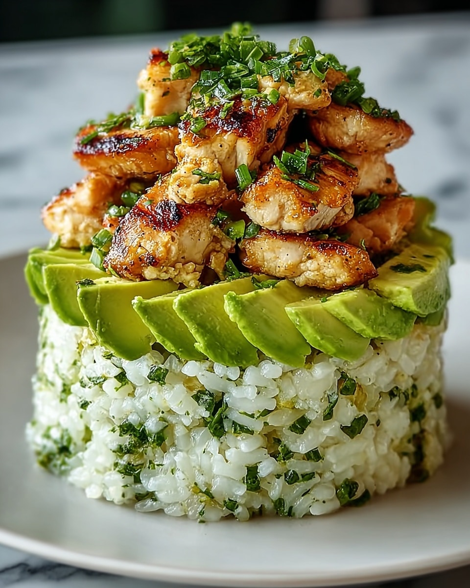 Honey Lime Chicken & Avocado Rice Stack Recipe
