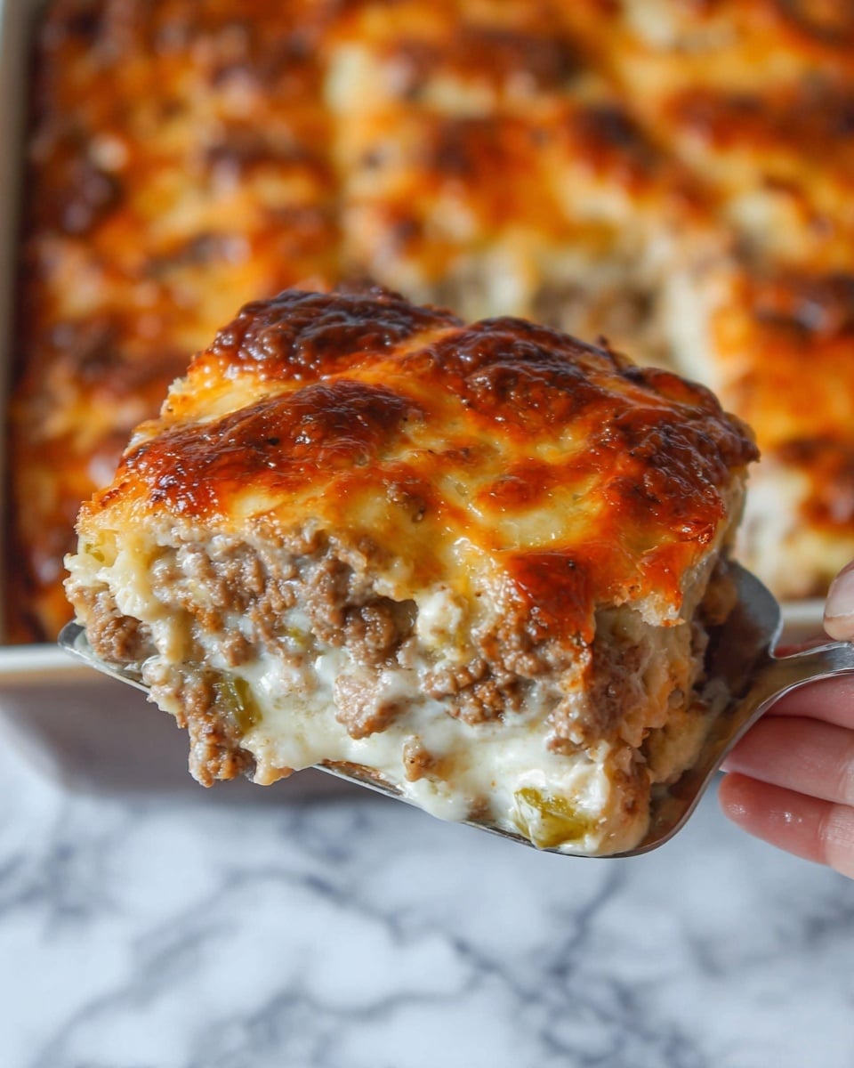 Easy Philly Cheesesteak Casserole Recipe - Recipe Image