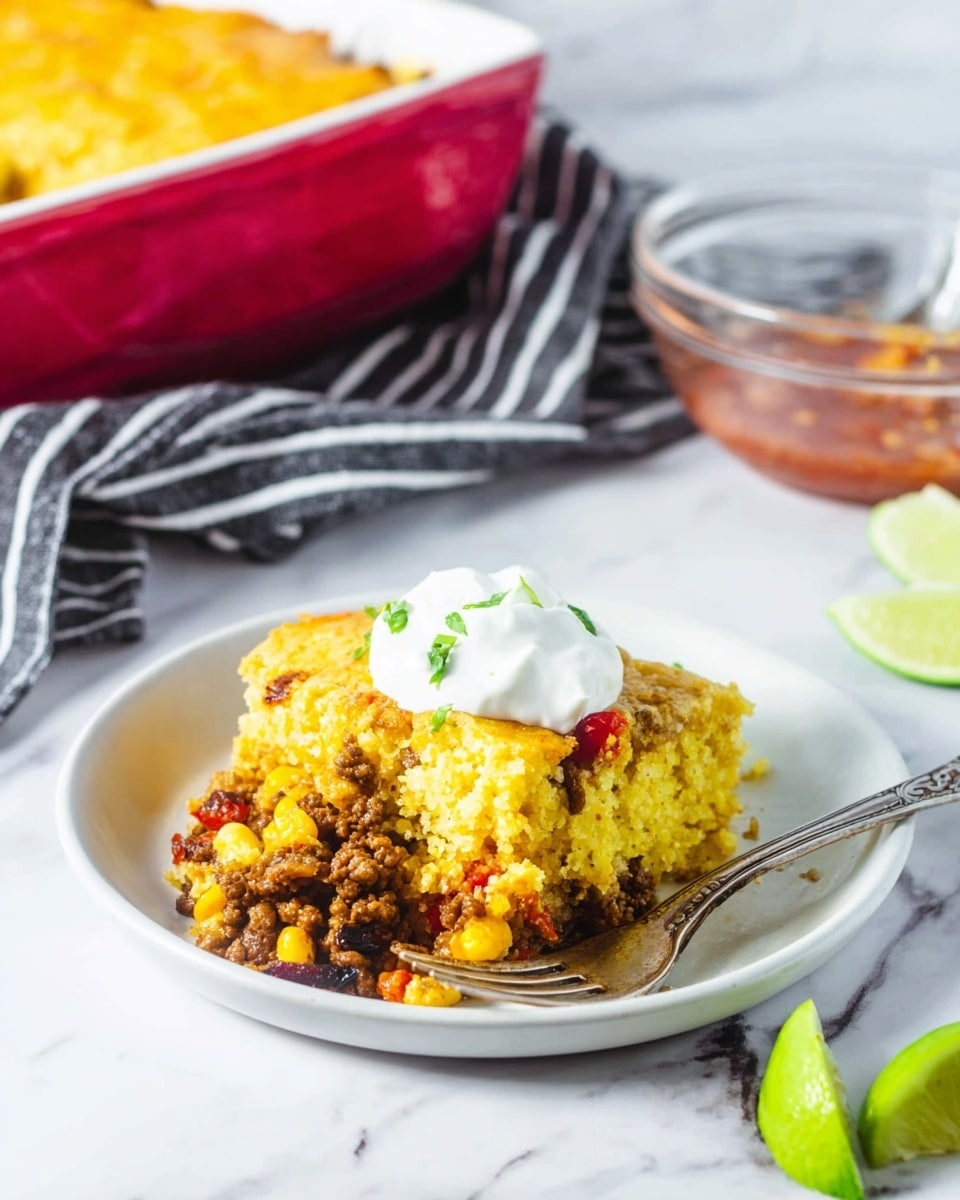 Easy Cheesy Cornbread Taco Casserole Recipe