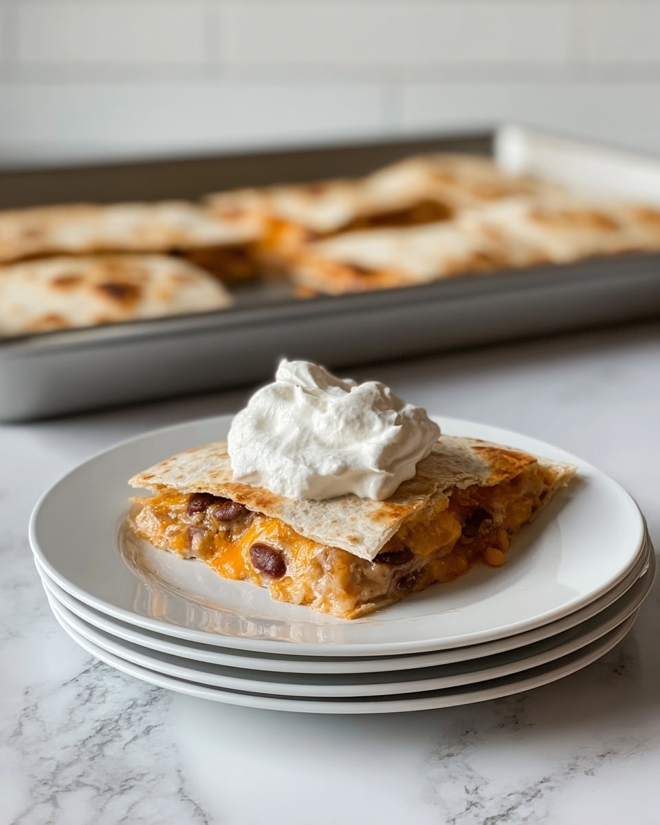 Sheet Pan Quesadillas with Ground Beef and Vegetables Recipe