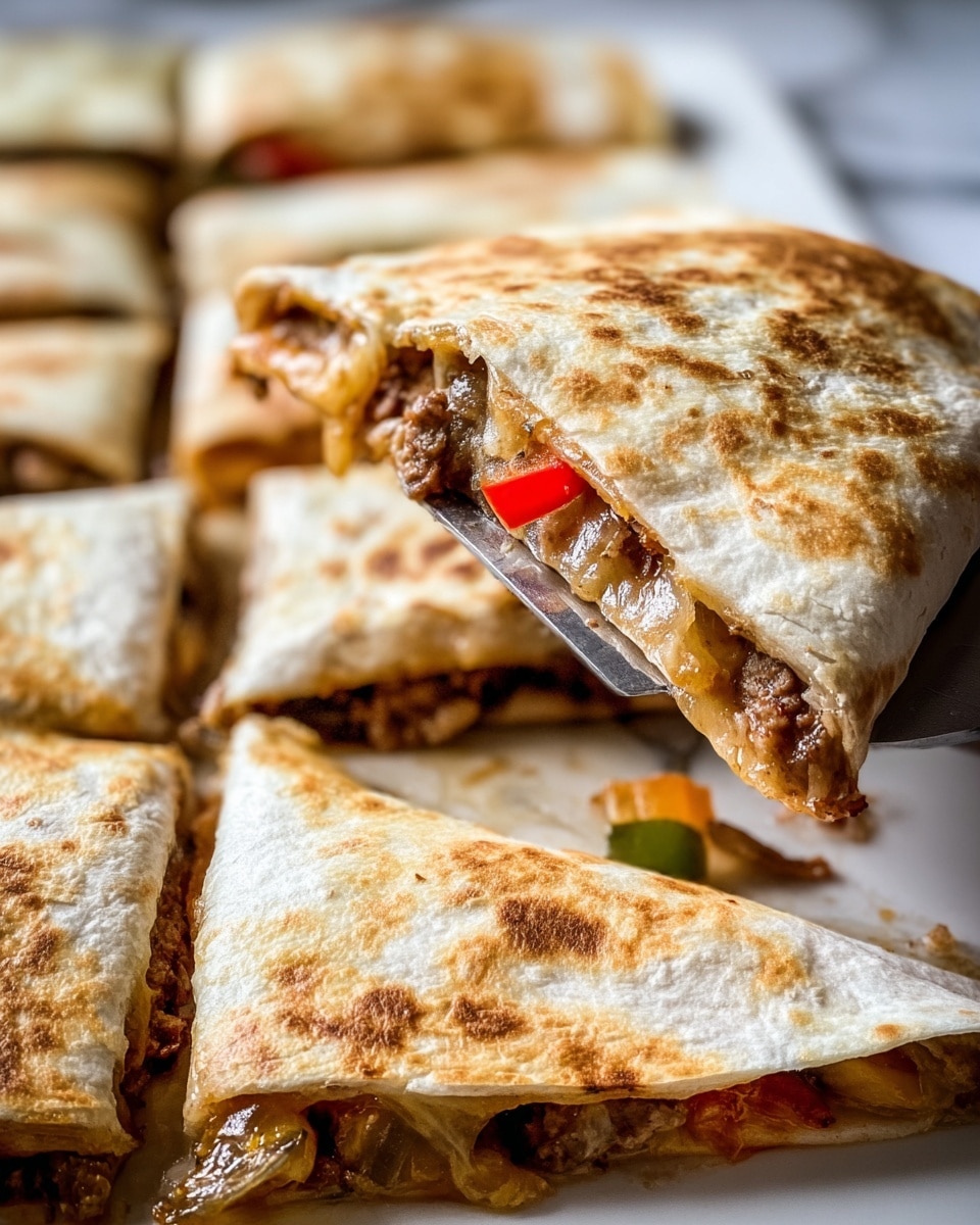 Sheet Pan Quesadillas with Ground Beef and Vegetables Recipe - Recipe Image