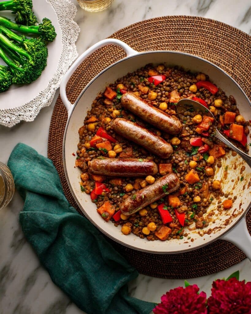 Sausage, Lentil, and Chickpea One-Pot with Cajun Seasoning Recipe