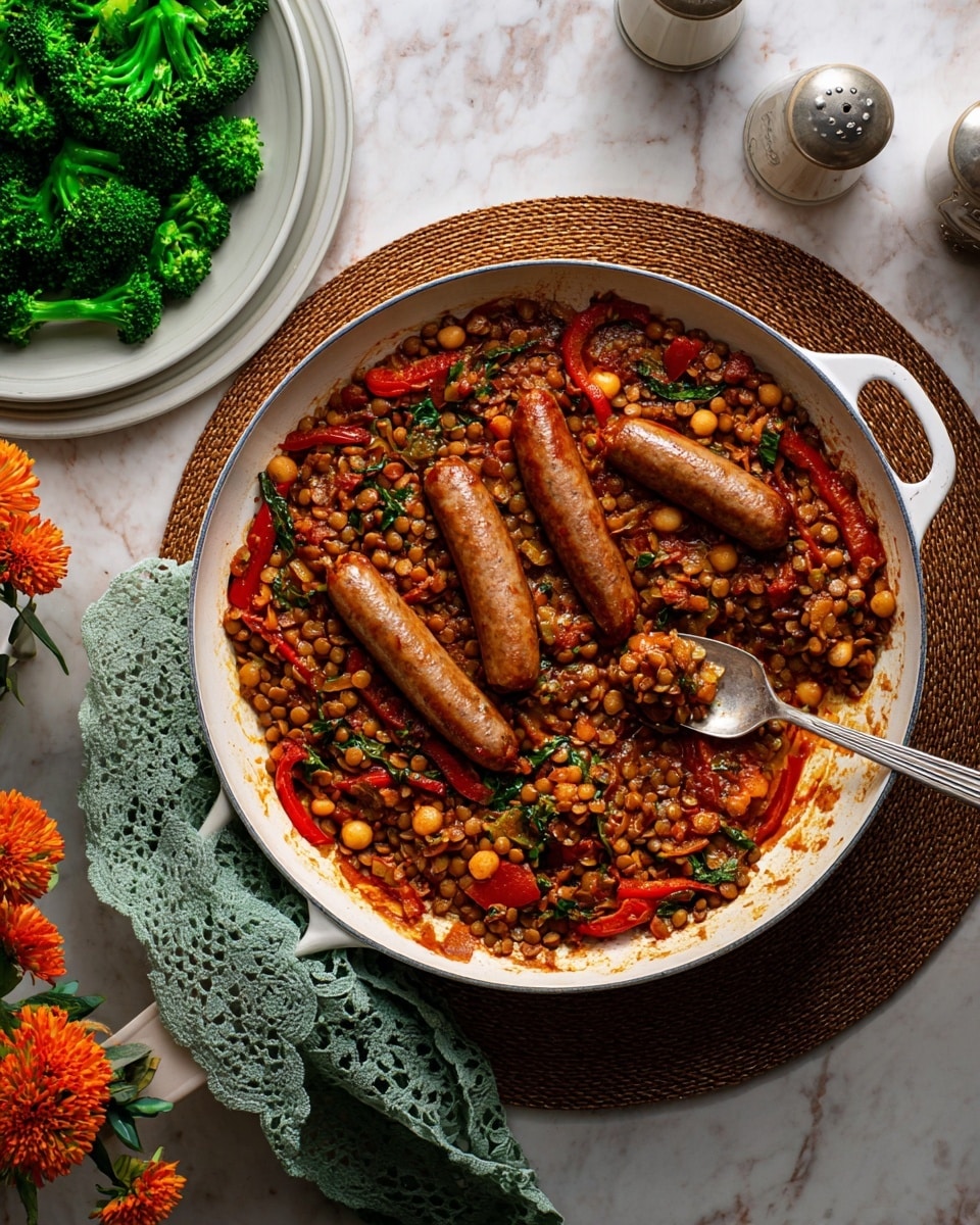 Sausage, Lentil, and Chickpea One-Pot with Cajun Seasoning Recipe - Recipe Image