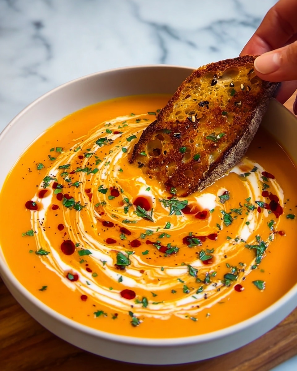The image shows a black roasting pan filled with a colorful mix of roasted vegetables. On the top right are two large halves of orange butternut squash with a golden-brown crust and a small roasted red onion tucked into each hollow center. To the left of the squash, two long roasted red peppers are charred in spots, giving a wrinkled texture. Below the squash, whole roasted carrots lay side by side with a bright orange color and slightly browned patches. At the bottom left, there are two roasted heads of garlic with golden cloves visible. Surrounding the garlic, roasted cherry tomatoes in red and yellow hues are soft and slightly blackened on top. The pan sits on a wooden board with a white marbled surface in the background. photo taken with an iphone --ar 4:5 --v 7