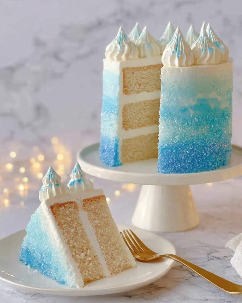 Winter Wonderland White Chocolate Cake with Luxurious Buttercream and Ganache Recipe