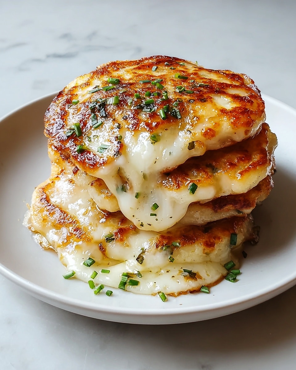 The image shows a white marbled surface with several ingredients neatly arranged. At the center, there is a clear bowl filled with a large pile of white flour. Surrounding it are five unpeeled potatoes with brown, slightly dirty skin. To the upper right of the flour bowl, there is a clear bowl filled with shredded yellow cheese, while directly below that, another clear bowl contains shredded white cheese. Scattered near the cheeses are chopped green onions in two small clear bowls, adding a pop of green color. Also present are small clear bowls holding a fine white powder, coarse white salt, and a white, solid scoop of fat or shortening. The arrangement is clean and bright, all on the white marbled surface, and the photo is taken with an iphone --ar 4:5 --v 7