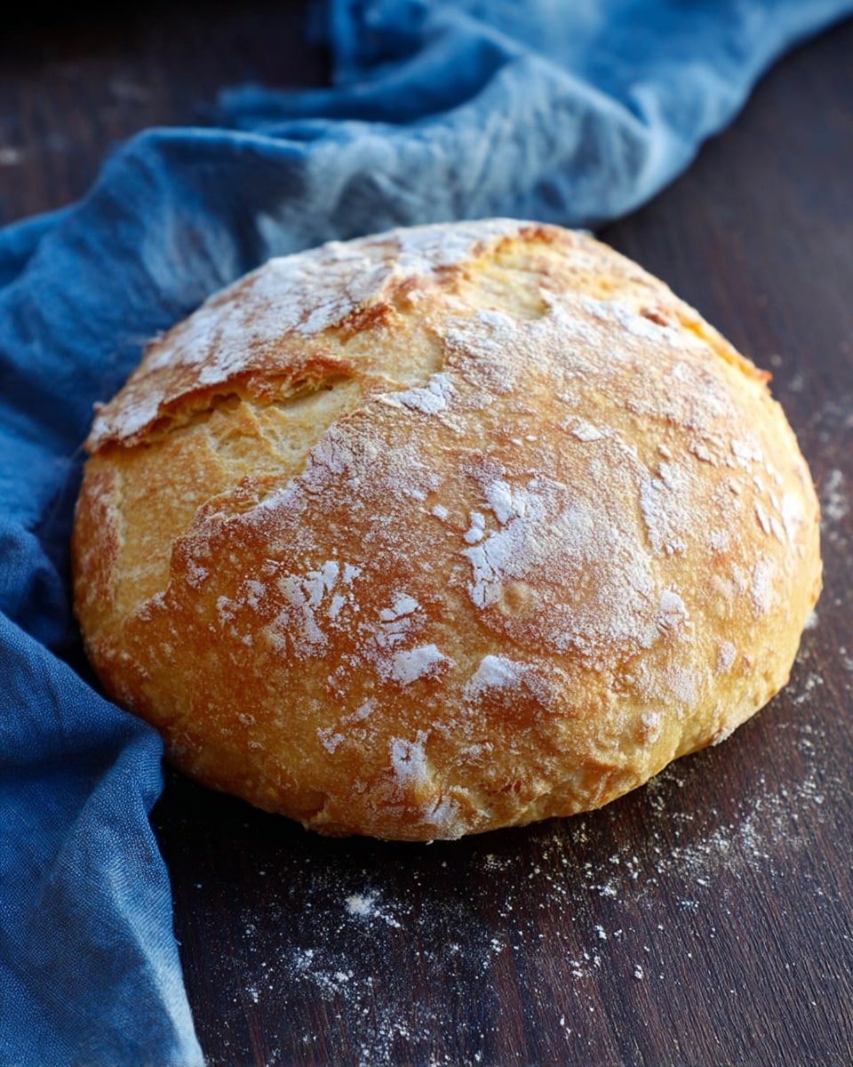 Two slices of light brown crusty bread with a soft, airy white inside are placed side by side on a white marbled wooden surface with blue and gray tones. The bread shows large holes in the texture, indicating it is fresh and well-baked. At the top left, a white bowl contains yellow olive oil with green herbs and red spices floating on the surface. In the upper right corner, part of a round bread loaf with a lightly floured crust is visible. Photo taken with an iphone --ar 4:5 --v 7
